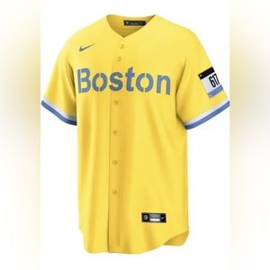 $140 Nike BOSTON RED SOX City Connect Full Button Baseball Jersey Men’s Sz: L